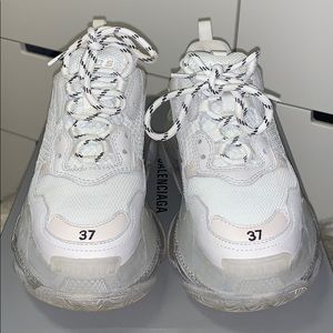 BALENCIAGA TRIPLE S CLEAR SOLE WHITE WOMENS 37